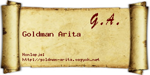 Goldman Arita névjegykártya